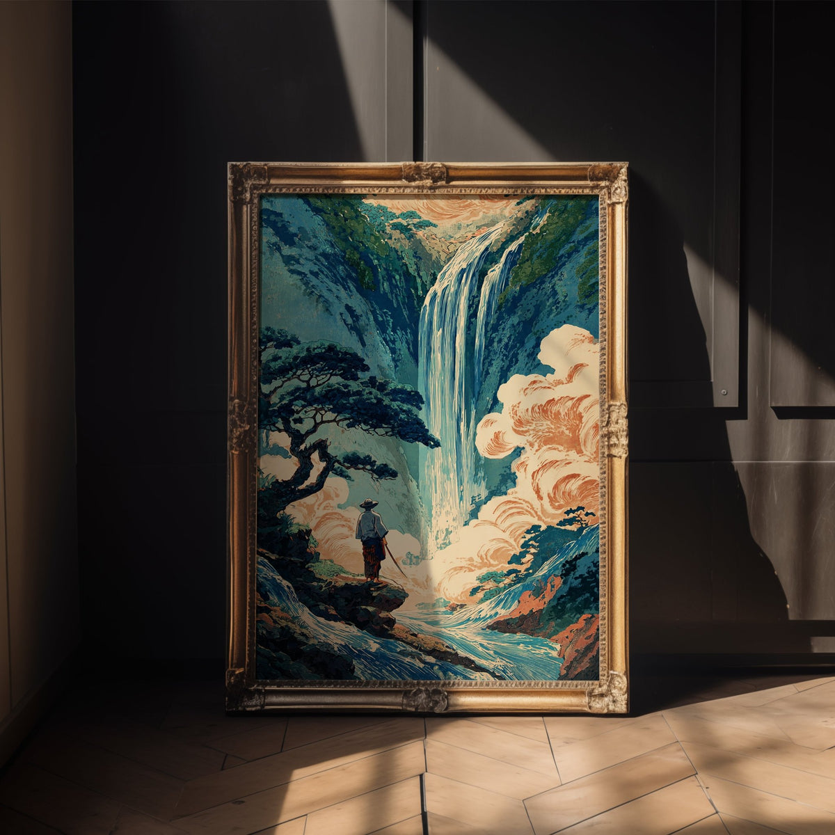Hokusai - Style Waterfall Poster - Just Great Posters