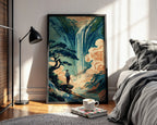 Hokusai - Style Waterfall Poster - Just Great Posters
