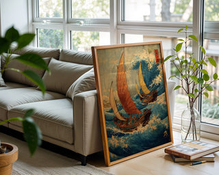 Storm Sailors – Japanese Woodblock Ocean Art Print - Just Great Posters