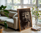 Aged Buddha Face – Textured Zen Portrait - Just Great Posters