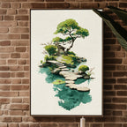 Watercolor Garden Gate with Stepping Stones - Just Great Posters
