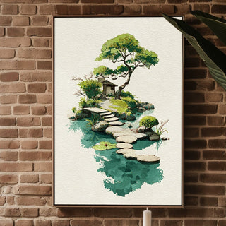 Watercolor Garden Gate with Stepping Stones - Just Great Posters