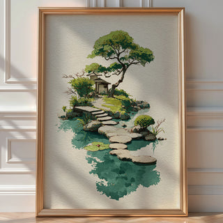 Watercolor Garden Gate with Stepping Stones - Just Great Posters