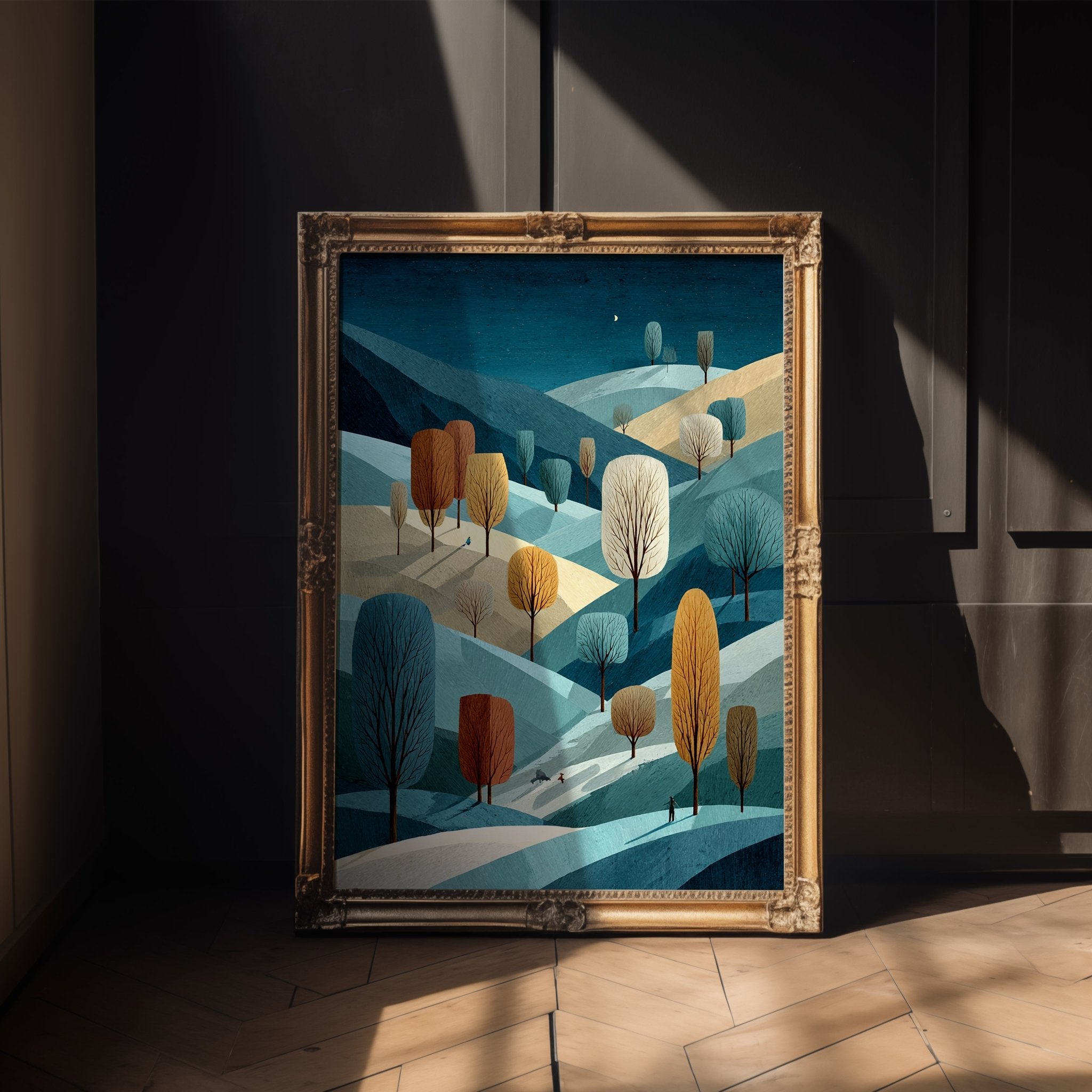 Close-up view of the Winter Landscape poster