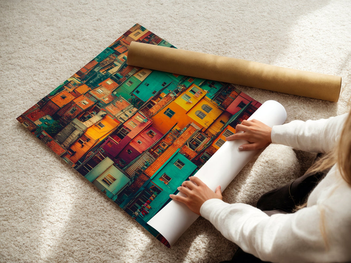 Favela Color Stack – Urban Brazil Wall Art Print - Just Great Posters