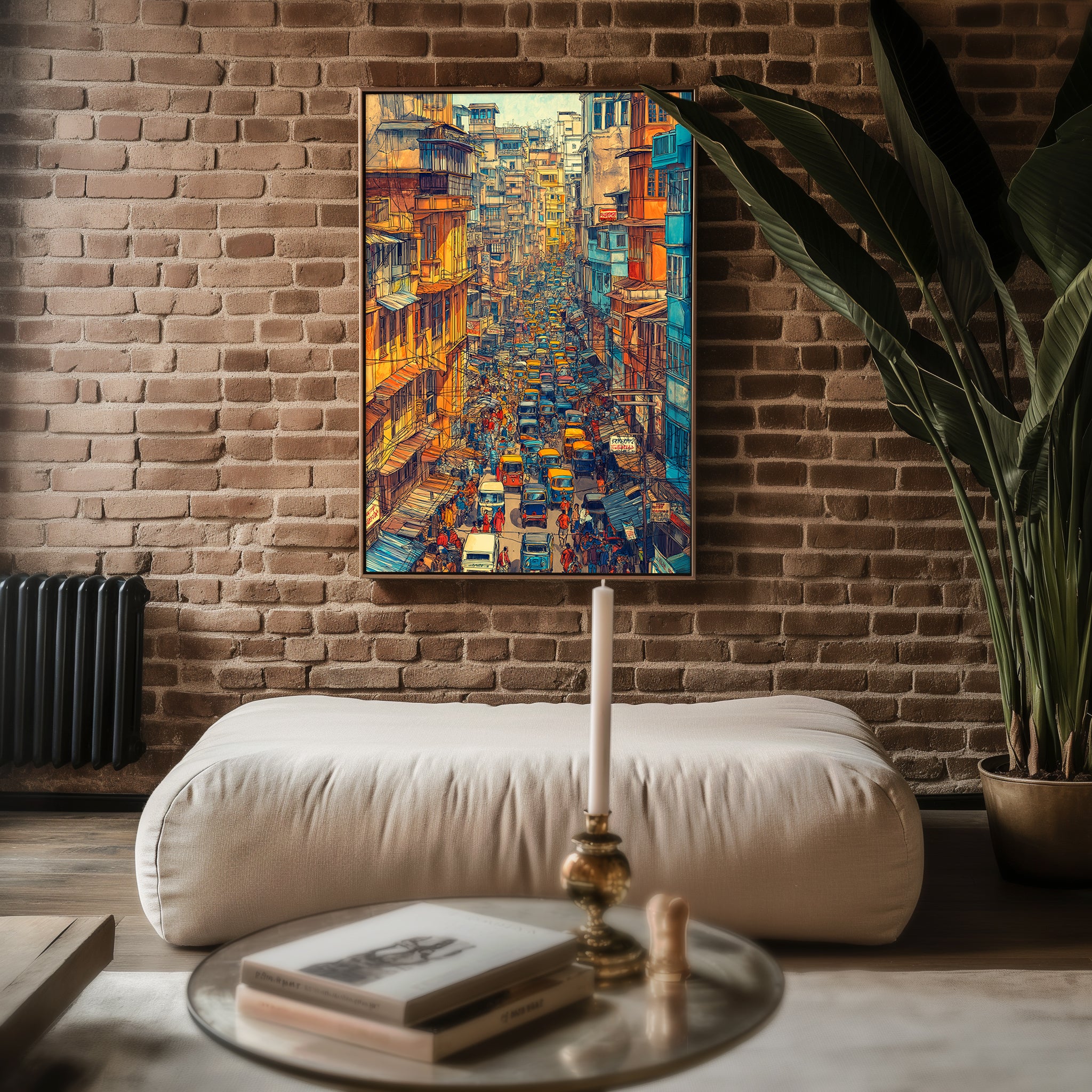Mumbai Street Hustle Illustration – Vibrant Indian City Pen Drawing Poster - Just Great Posters