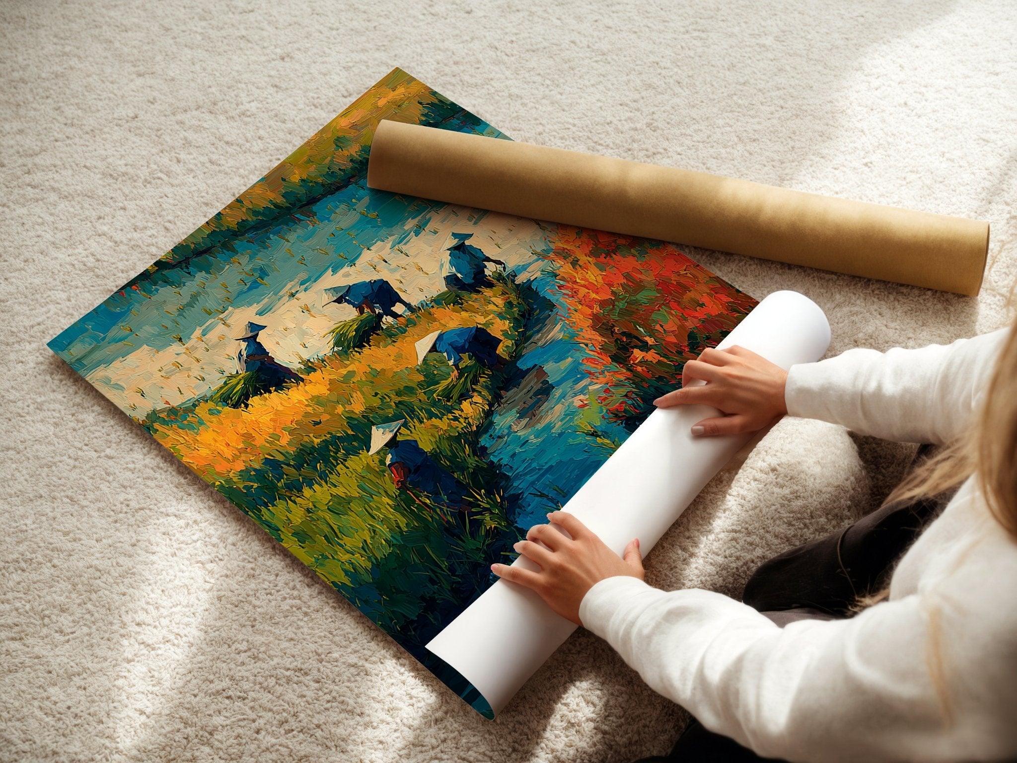 Rice Field Harvest Print - Just Great Posters
