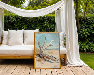 Driftwood on Tranquil Beach Poster - Just Great Posters