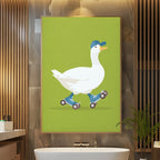 Funny Goose on Roller Skates Poster – Whimsical Animal Wall Art with Attitude - Just Great Posters