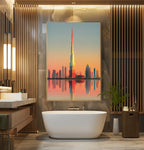 Sunset Skyscraper Skyline Poster – Modern Dubai Wall Art - Just Great Posters