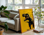 Roaring T - Rex Dinosaur Poster – Bold Yellow Art - Just Great Posters