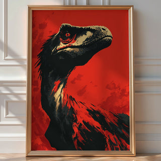 Raptor in Red Dinosaur Poster – High - Impact Art - Just Great Posters