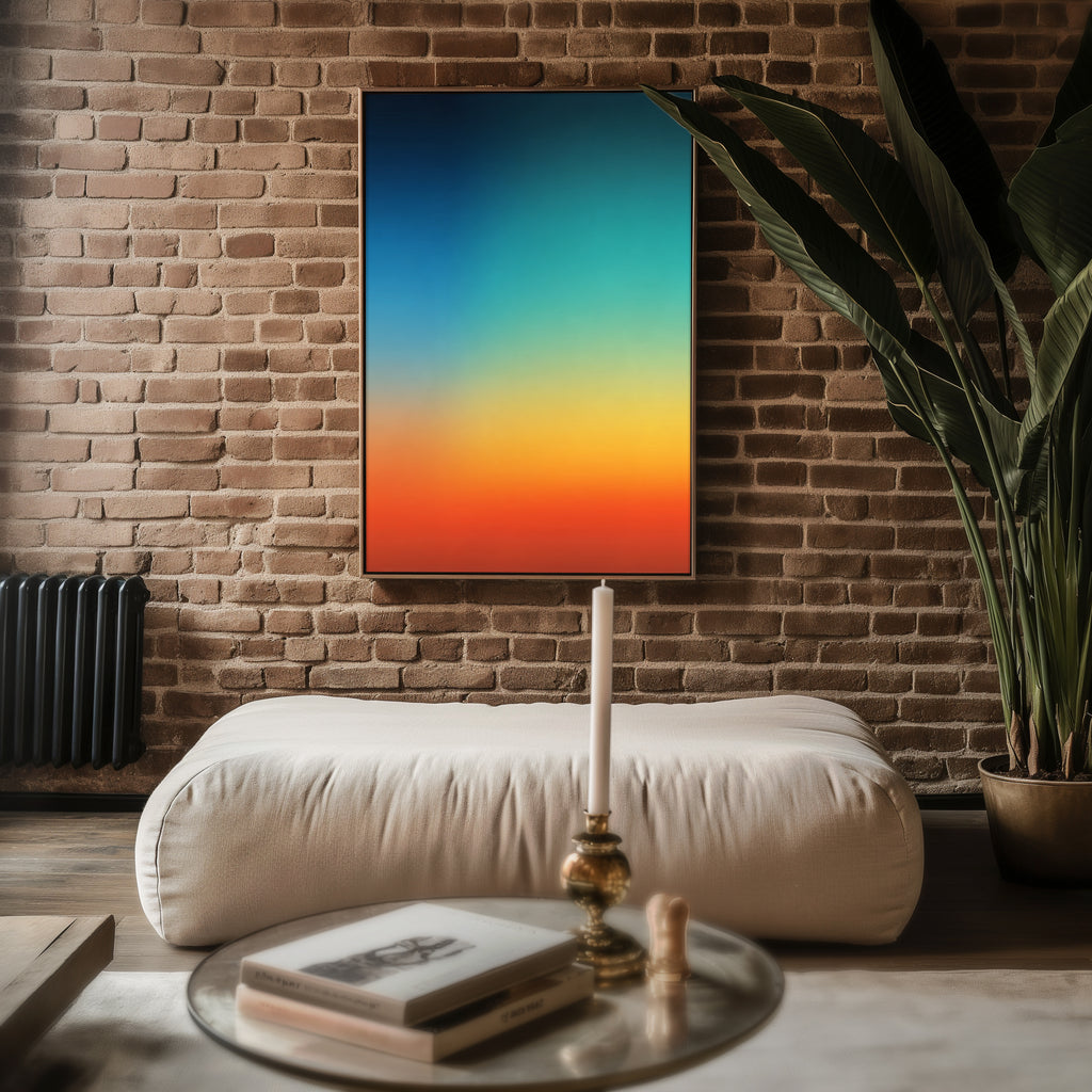 Teal to Orange Gradient Poster – Abstract Two - Color Wall Art - Just Great Posters
