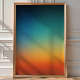 Teal to Orange Gradient Poster – Abstract Two - Color Wall Art - Just Great Posters