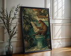 Leopard bathroom print mockup in a modern room setting