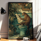 Leopard bathroom print shown in an alternative frame style
