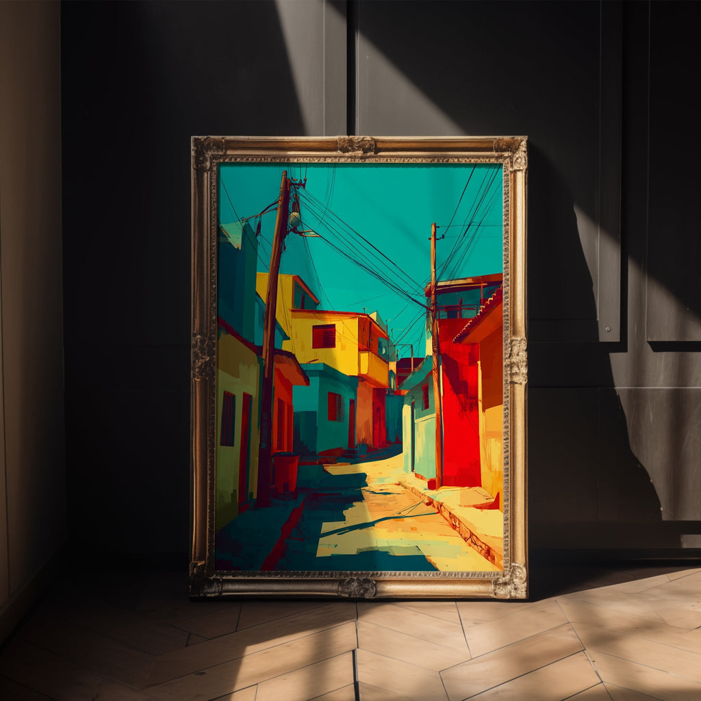 Electric Alley – Bold Urban Color Block Art Print - Just Great Posters
