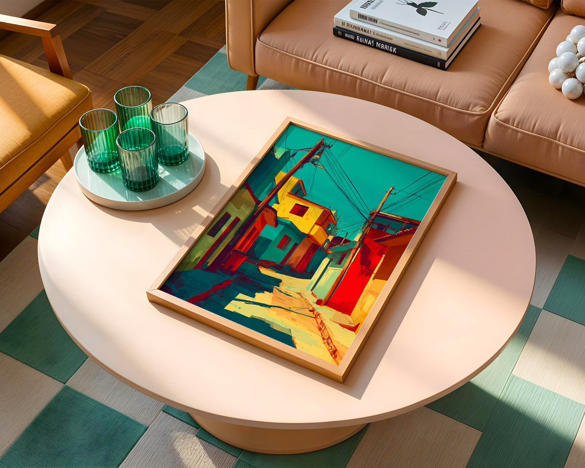 Electric Alley – Bold Urban Color Block Art Print - Just Great Posters