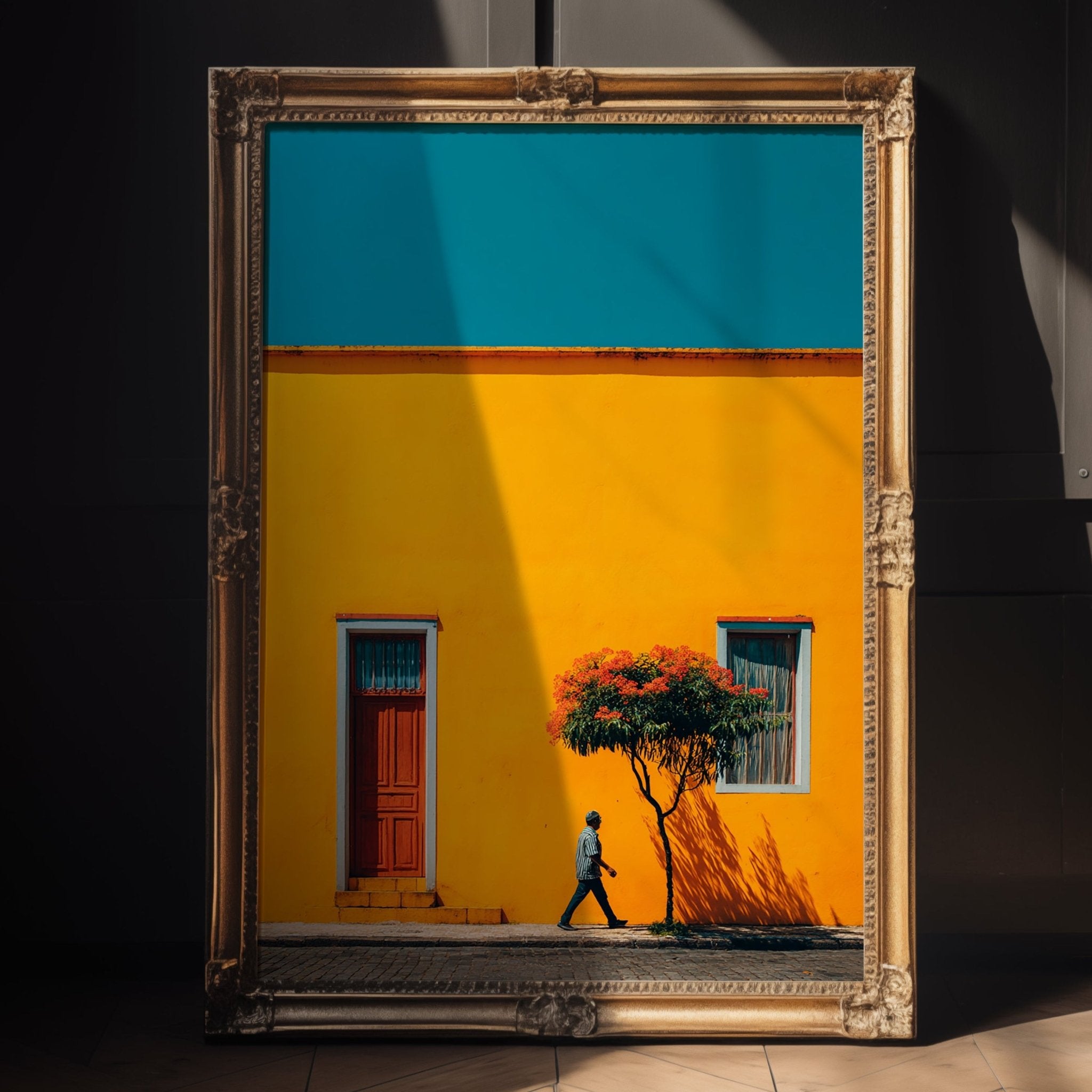 Colorful Street Wall Art – Bold Mexico - Inspired Architecture Poster Print - Just Great Posters