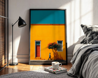 Colorful Street Wall Art – Bold Mexico - Inspired Architecture Poster Print - Just Great Posters