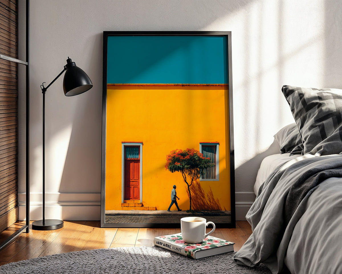 Colorful Street Wall Art – Bold Mexico - Inspired Architecture Poster Print - Just Great Posters