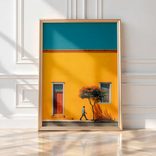 Colorful Street Wall Art – Bold Mexico - Inspired Architecture Poster Print - Just Great Posters