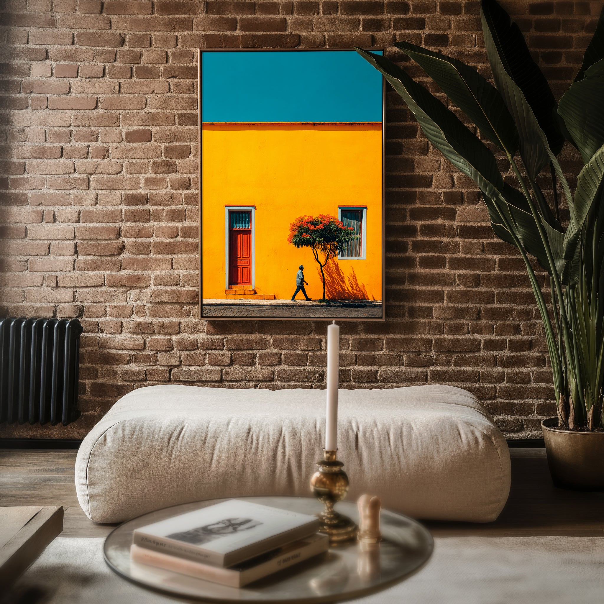 Sun Wall Walk – Minimalist Latin Street Art Print - Just Great Posters