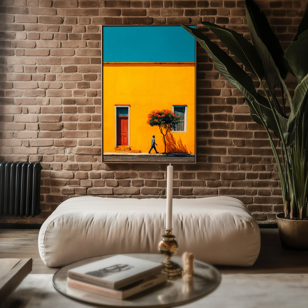 Sun Wall Walk – Minimalist Latin Street Art Print - Just Great Posters