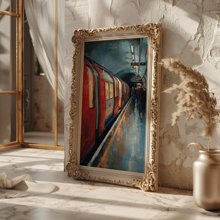 London Tube Station Wall Art Print – Moody Underground Cityscape for Modern Urban Decor - Just Great Posters
