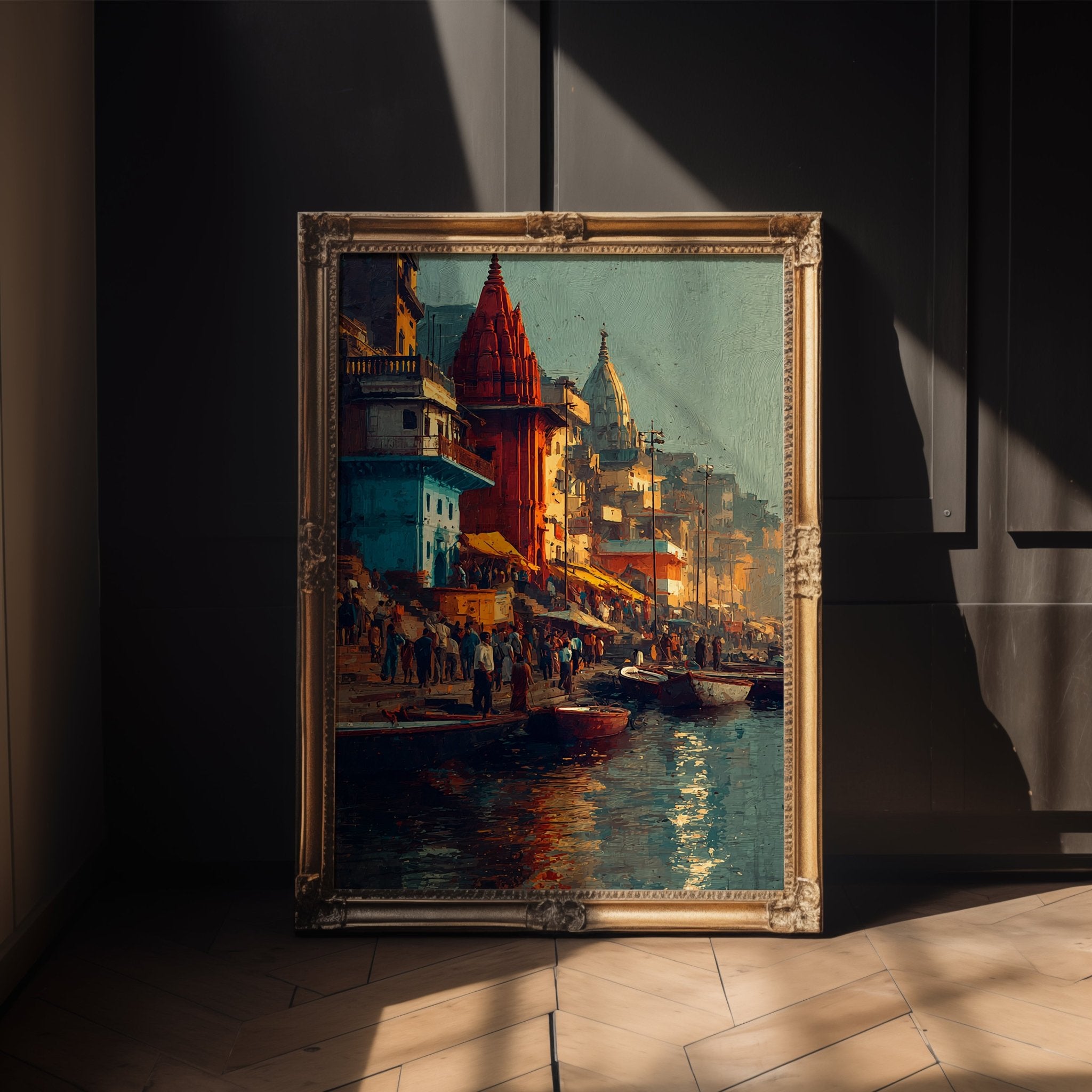 Morning on the Ganges – Varanasi Riverfront Art Print - Just Great Posters