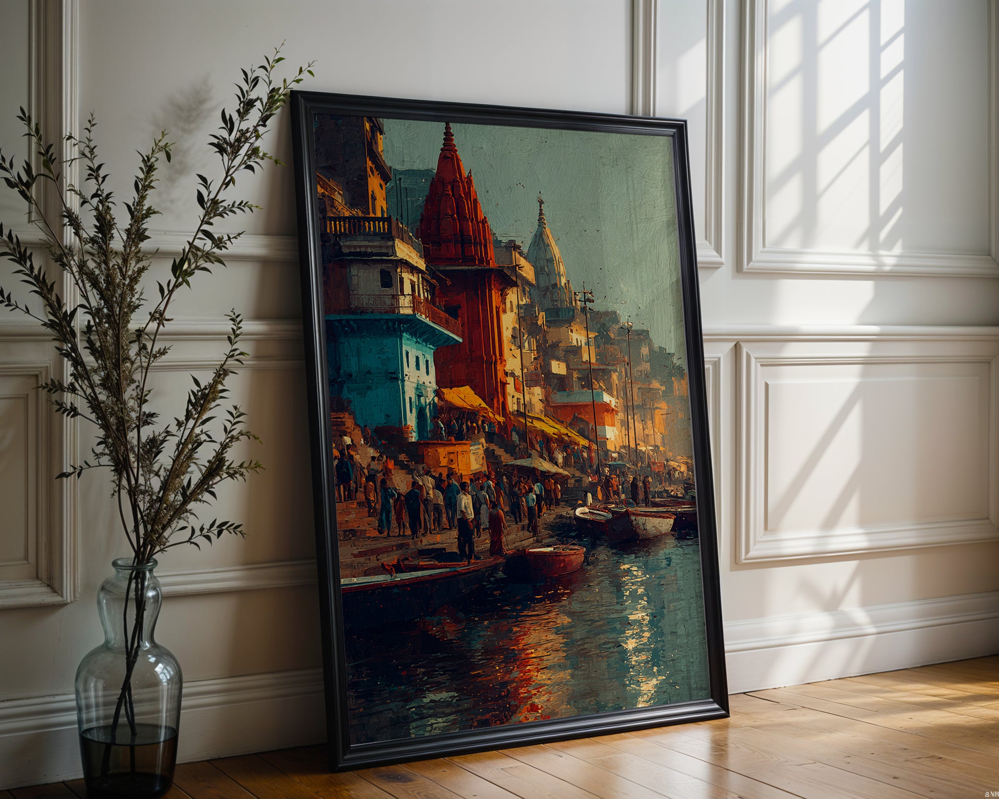 Morning on the Ganges – Varanasi Riverfront Art Print - Just Great Posters
