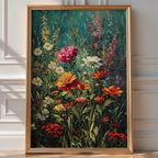 Wild Bloom Riot – Vibrant Botanical Painting Print - Just Great Posters