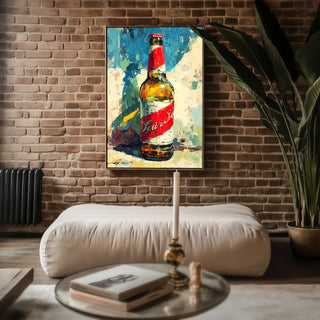 Painterly Vintage Beer Bottle – Pop Art Alcohol Print - Just Great Posters
