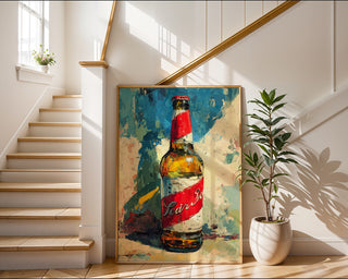 Painterly Vintage Beer Bottle – Pop Art Alcohol Print - Just Great Posters