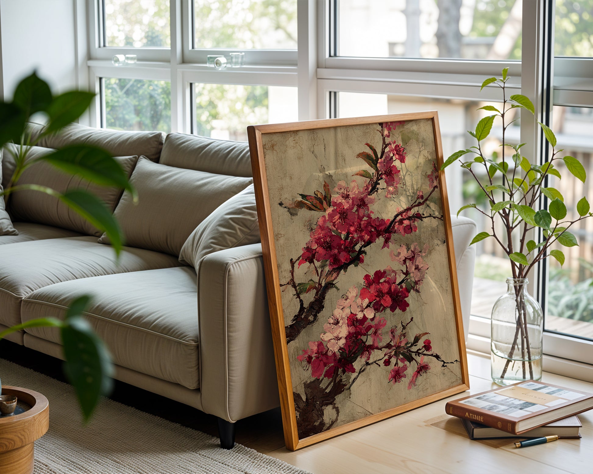 Cherry Blossom Wall Art – Vintage Japanese Floral Print - Just Great Posters