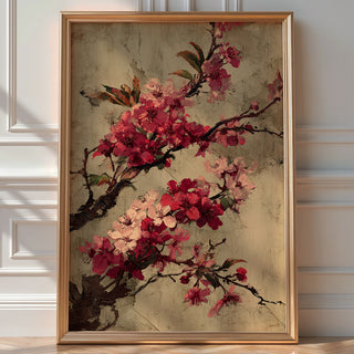 Cherry Blossom Wall Art – Vintage Japanese Floral Print - Just Great Posters