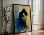 Watercolor Silhouette: Romantic Kiss - Just Great Posters