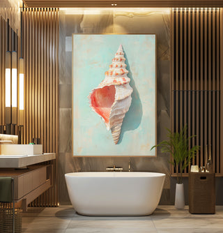 Seashell on Aqua Wall Art Print - Just Great Posters