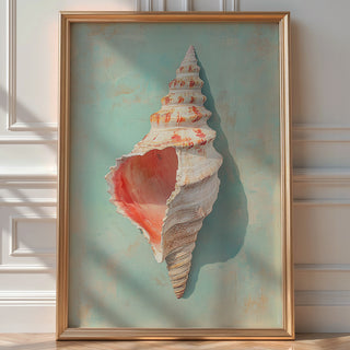 Seashell on Aqua Wall Art Print - Just Great Posters