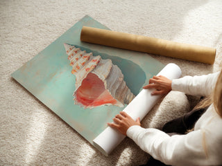 Seashell on Aqua Wall Art Print - Just Great Posters