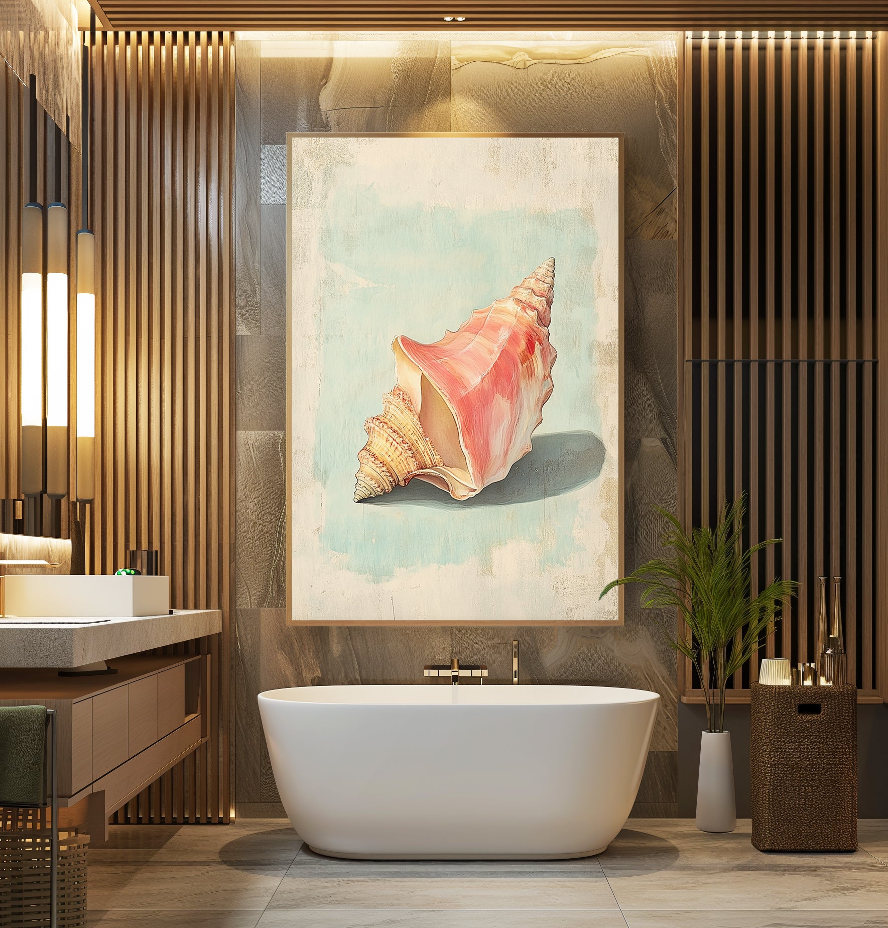 Seashell Side View – Coastal Art Poster - Just Great Posters