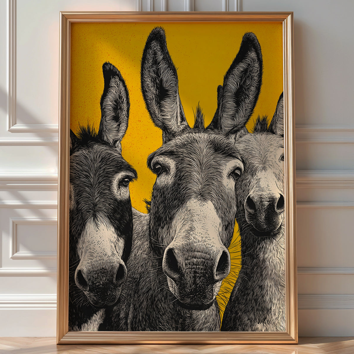 Donkey Trio Pop Art Poster – Bold Farm Animal Wall Print - Just Great Posters