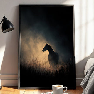 Sunlit Horse Silhouette Poster – Equine Moody Wall Art - Just Great Posters