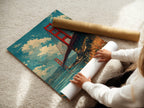 Golden Gate Bridge Sunset Poster – Painterly San Francisco Wall Art - Just Great Posters