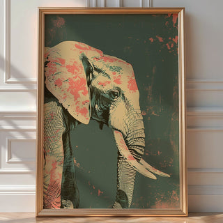 Pastel Elephant – African Wildlife in Flamingo Pink - Just Great Posters