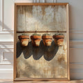 Terracotta Quartet – Minimalist Potted Plant Study - Just Great Posters