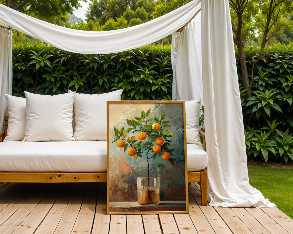 Orange Blossom Branch – Vibrant Still Life Painting - Just Great Posters