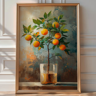 Orange Blossom Branch – Vibrant Still Life Painting - Just Great Posters
