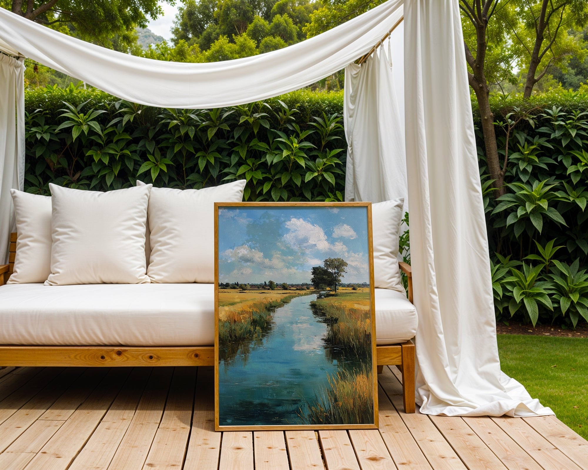 River Through Fields Landscape Poster - Just Great Posters