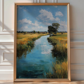 River Through Fields Landscape Poster - Just Great Posters